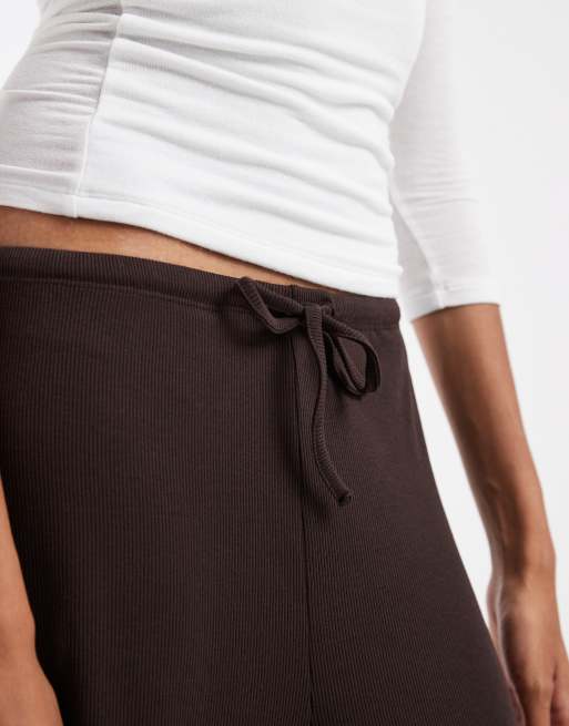 ONLY Tall broek met wijde pijpen in bruin, 3 van 5