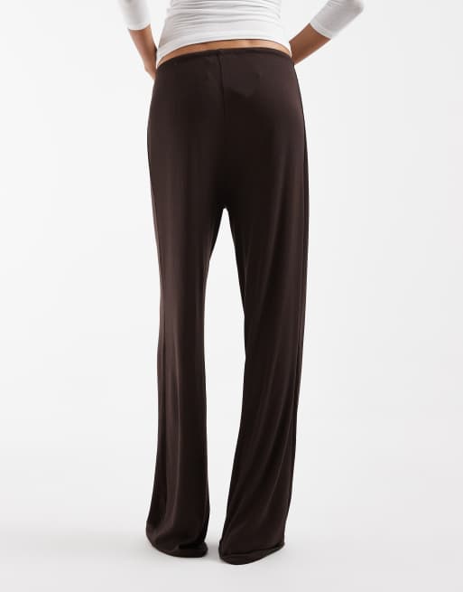 ONLY Tall broek met wijde pijpen in bruin, 5 van 5