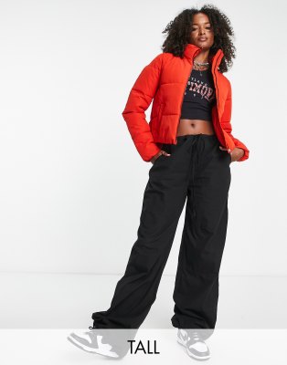 cropped padded jacket in red