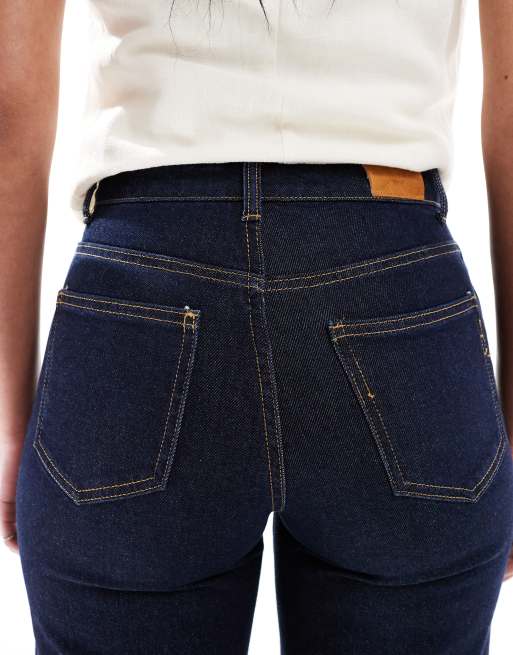 ONLY Tall cropped wide leg turn-up hem jeans in indigo, 4 of 5