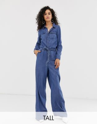 wide leg jumpsuit denim