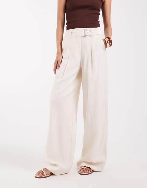 ONLY Tall – Elegante Hose in Cremeweiß mit hohem Bund und weitem Bein, 3 von 5