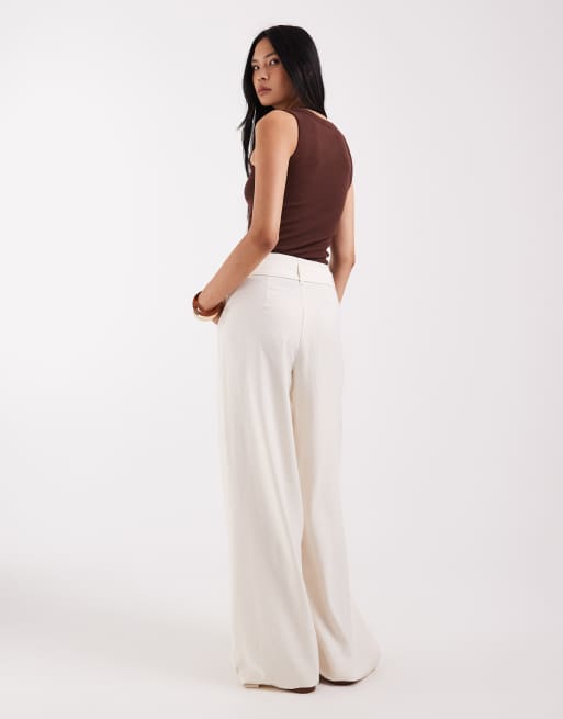 ONLY Tall – Elegante Hose in Cremeweiß mit hohem Bund und weitem Bein, 5 von 5