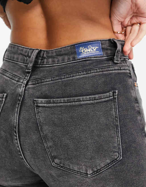 ONLY Tall Emily straight leg jeans in washed grey , 3 of 4
