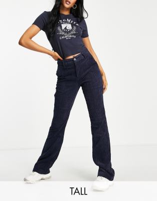 Only Tall exclusive cord flared trouser in navy - ASOS Price Checker