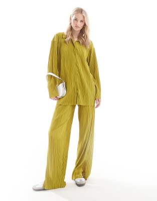 Only Tall ONLY Tall exclusive plisse trouser co-ord in green