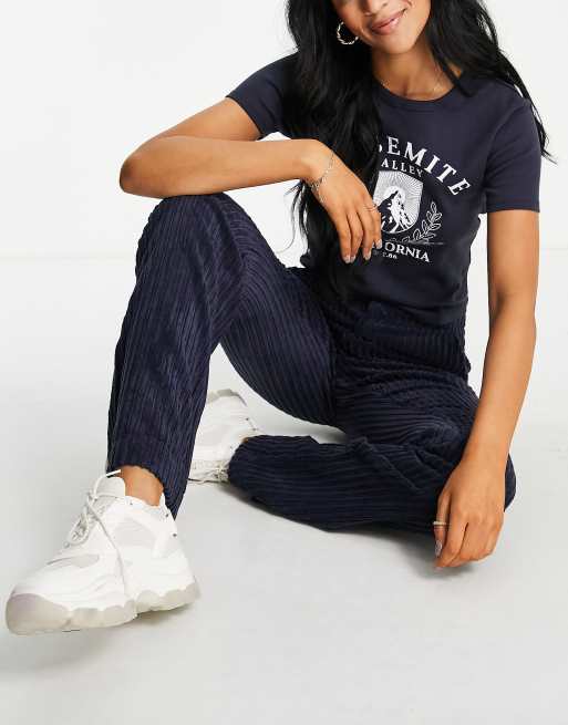Only Tall - Exclusives - Flare-broek van corduroy in marineblauw, 4 van 4