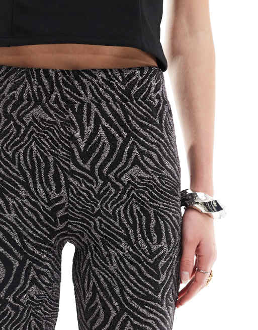 ONLY Tall flare glitter pants in black, 3 of 5