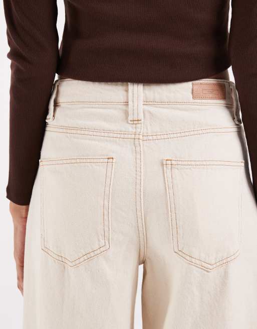 ONLY Tall – Frankie – Jeansy barrel z wysokim stanem w kolorze ecru, 4 z 5