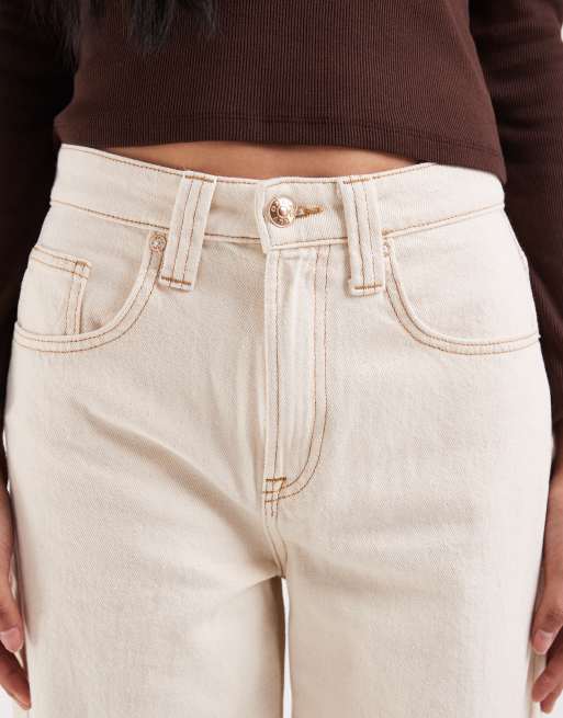 ONLY Tall – Frankie – Naturvita jeans med hög midja och barrelben, 5 av 5