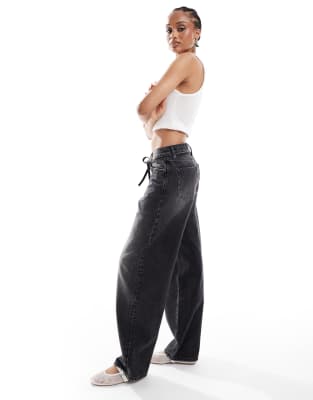 Only Tall Gianna Barrel Jeans In Black
