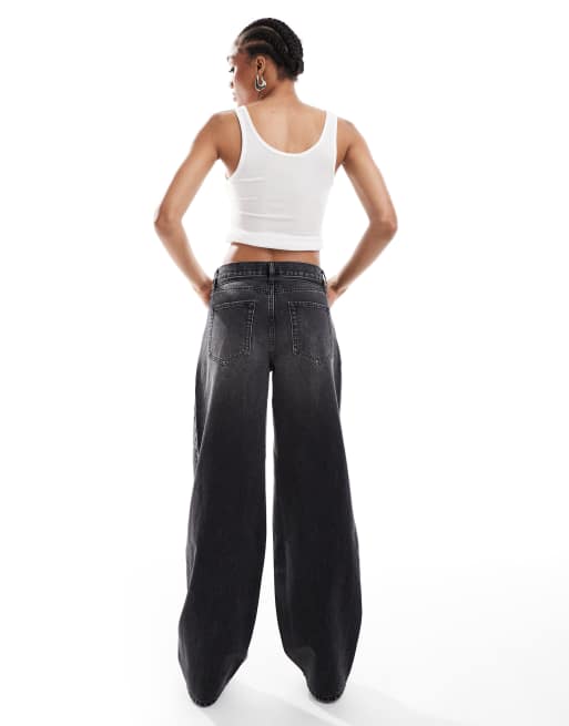 ONLY Tall Gianna barrel jeans in washed black, 3 of 5