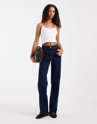 Only Tall Hannah Extra High Waist Wide Leg Jeans In Blue