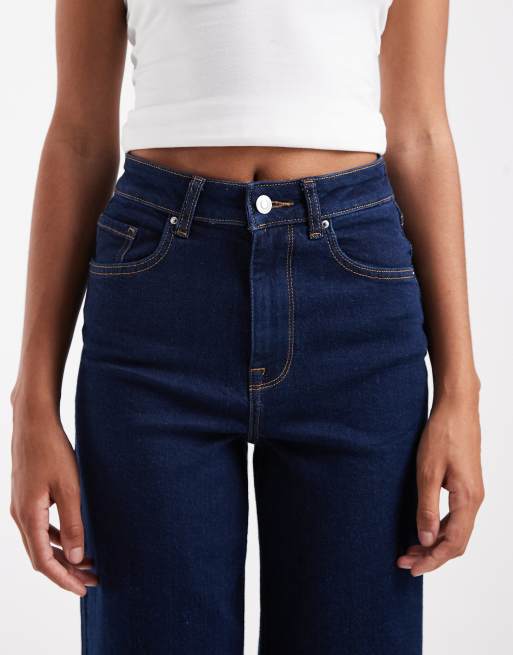 ONLY Tall Hannah extra high waist wide leg jeans in dark blue rinse, 4 of 5