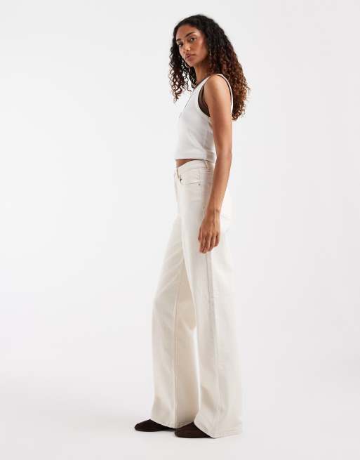 ONLY Tall Hannah extra high waist wide leg jeans in ecru, 2 of 5
