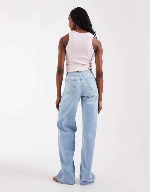 ONLY Tall Hannah extra high waist wide leg jeans in light blue denim, 3 of 5