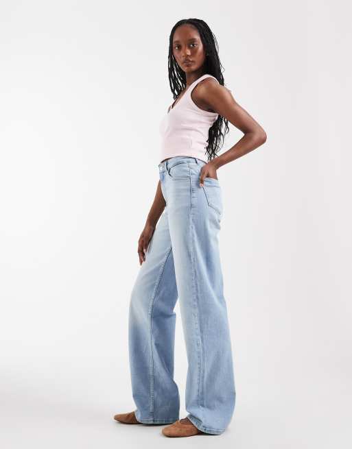 ONLY Tall – Hannah – Ljusblå jeans med extra hög midja och vida ben, 2 av 5