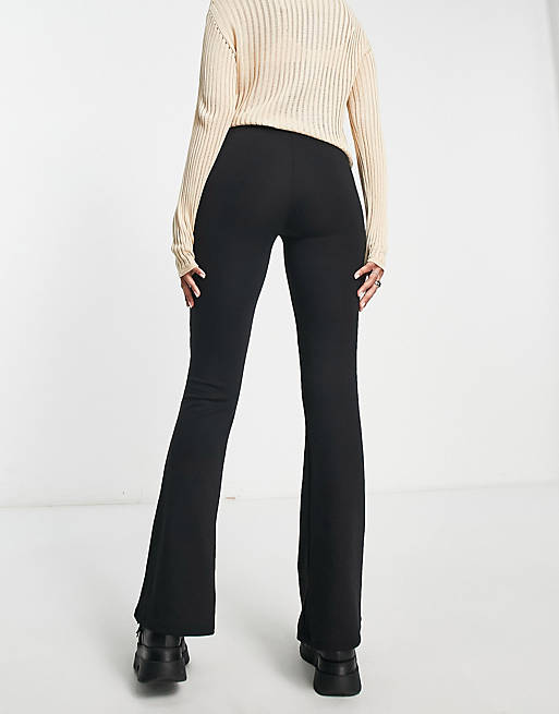 Only Tall high rise flared pants in black | ASOS | Stretchhosen