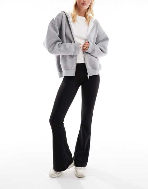 ONLY Tall high waist flare trousers in black - view 1