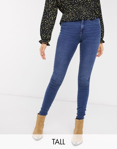Only Tall high waist skinny jean in blue