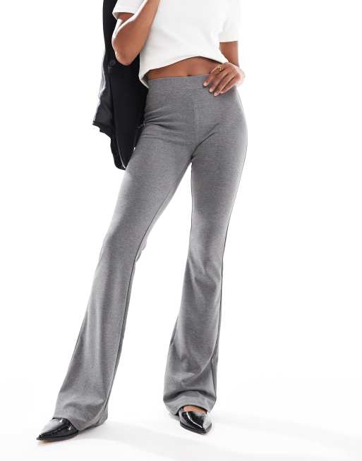 ONLY Tall high waisted flare trousers in grey melange GREY ASOS