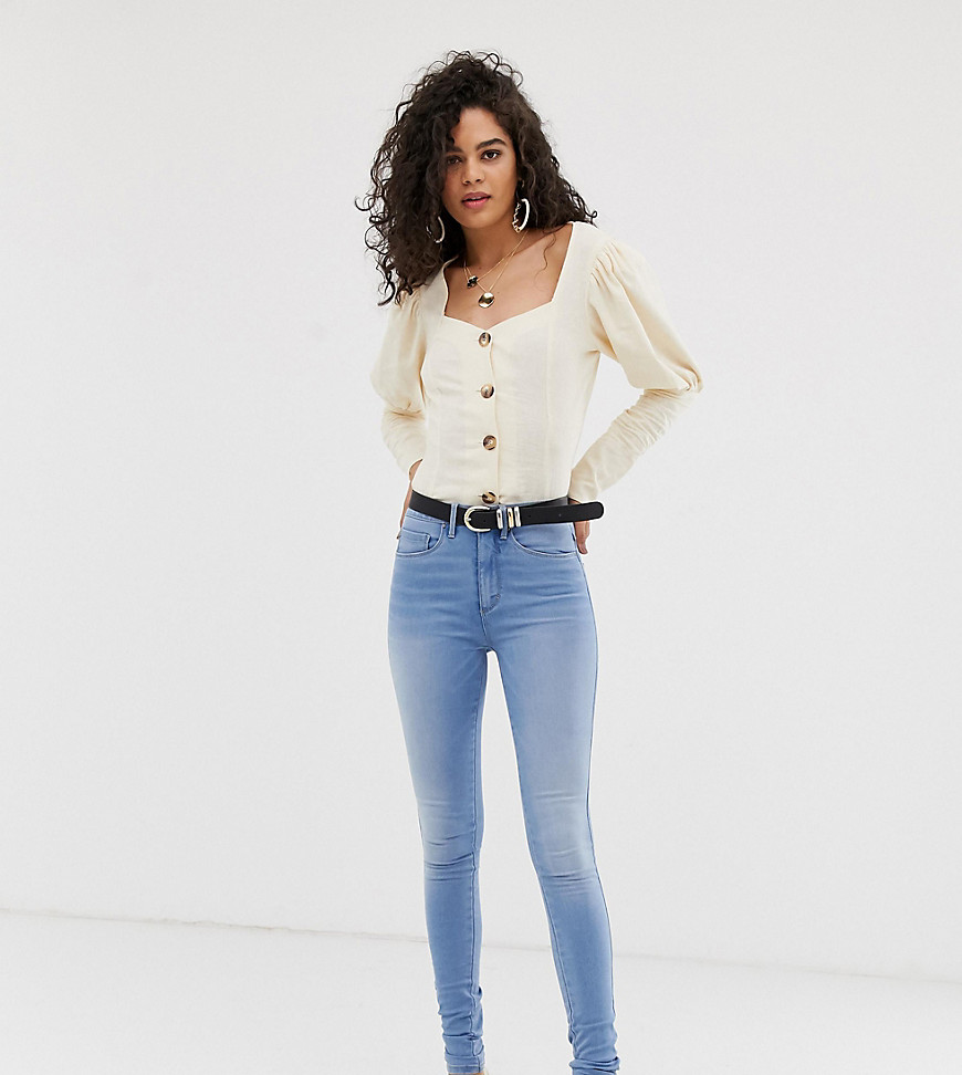 Only Tall high waisted skinny jeans-Blue