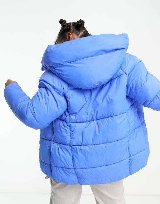 light blue hooded coat