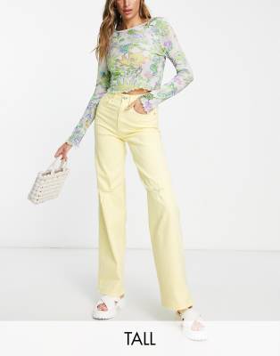 Only Tall Only Tall Hope wide leg jeans in lemon-Yellow