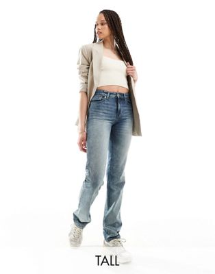 ONLY Tall Jaci mid rise straight leg jeans in tint