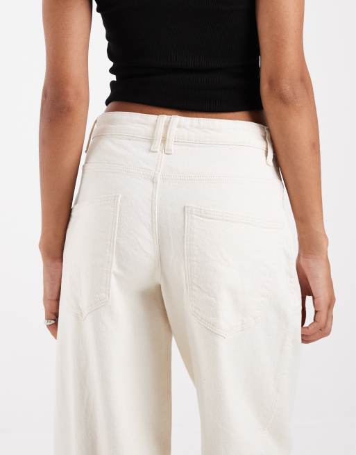 ONLY Tall jeans barrel w kolorze ecru, 5 z 5