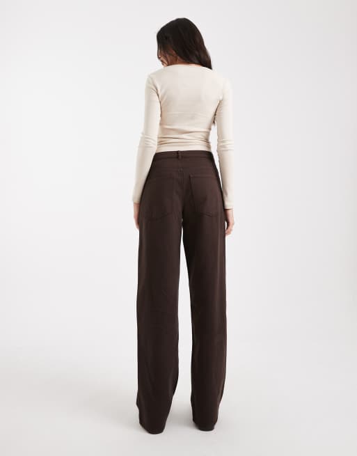 ONLY Tall - Jeans met ballonpijpen en hoge taille in bruin, 2 van 5