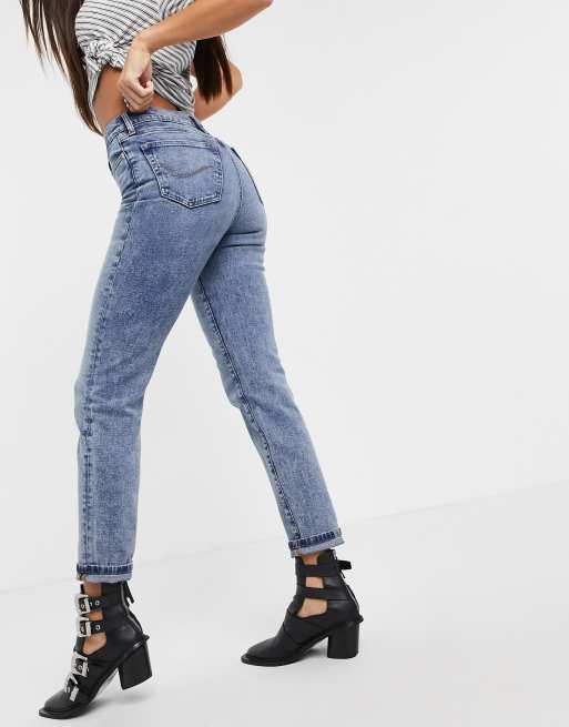 Only Tall – Josie – Mellanblå smala jeans med hög midja, 2 av 4
