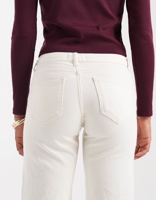 ONLY Tall - Judy - Ecrufarvede jeans med lav talje og vide ben, 4 af 5
