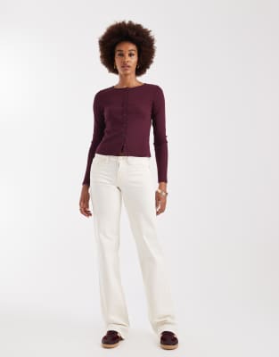 Judy - Jean large taille basse - Écru-Blanc W31 L36