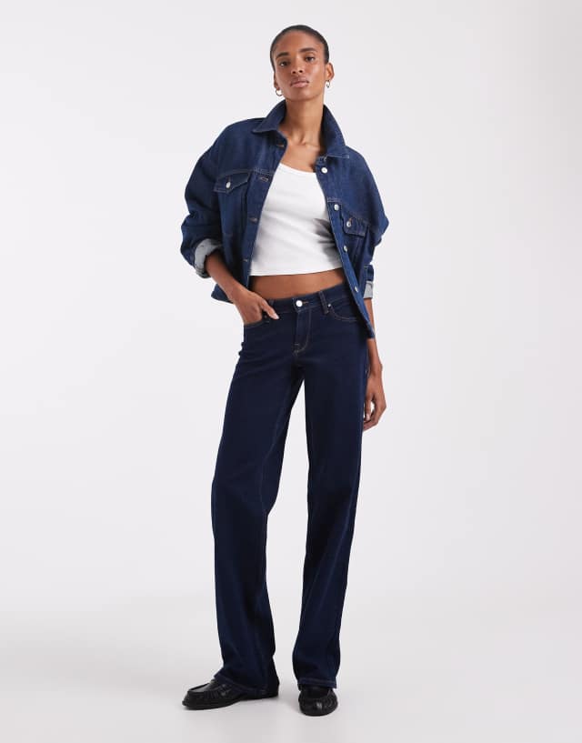 Topshop denim balloon jacket in indigo rinse | ASOS