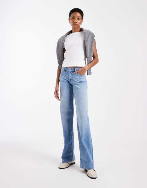 ONLY Tall Judy low rise wide leg jeans in light blue denim