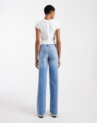 Only Tall Judy Low Rise Wide Leg Jeans In Blue