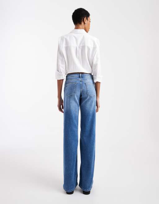 ONLY Tall – Judy – Niebieskie jeansy z szerokimi nogawkami i obniżonym stanem, 2 z 5