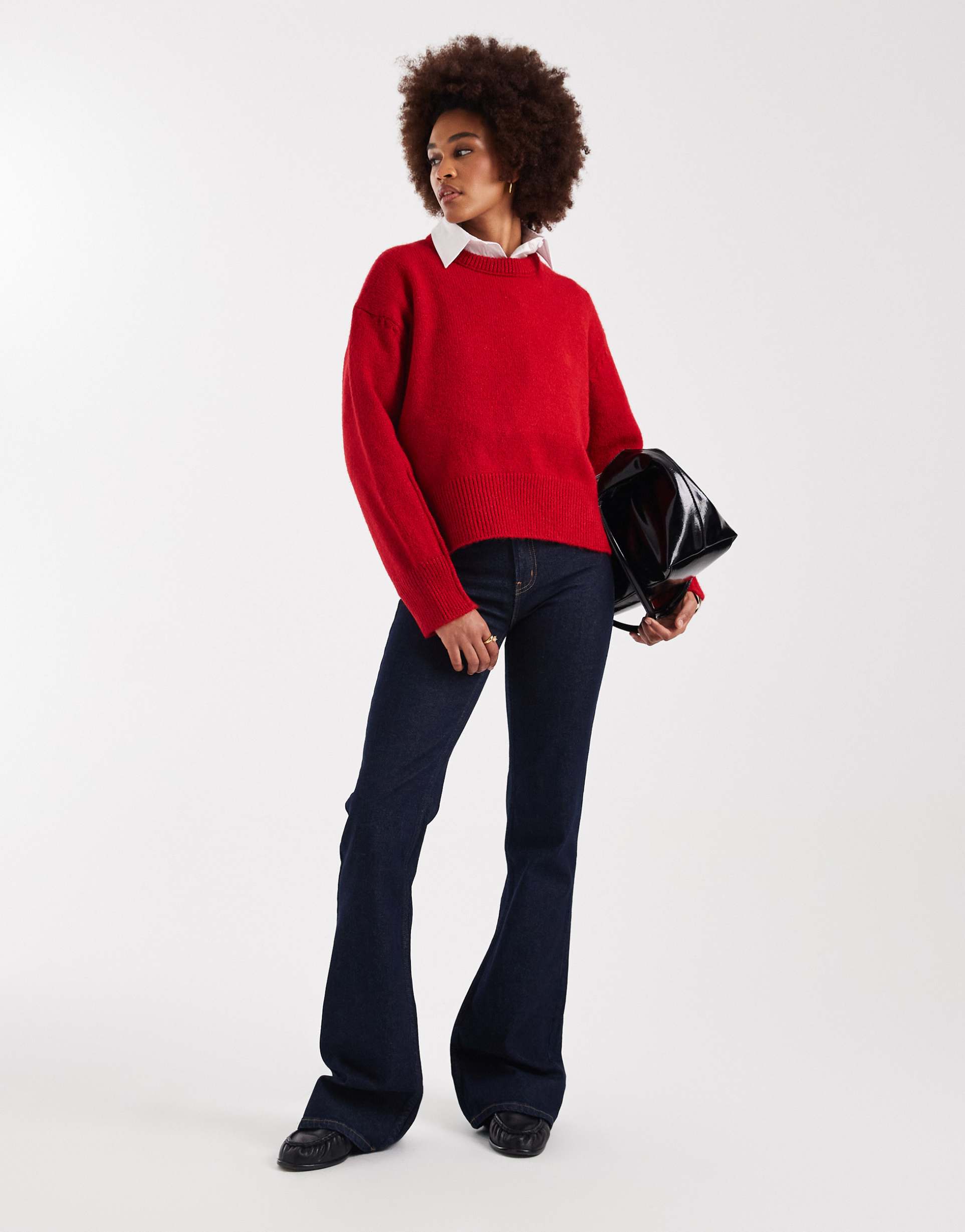 only tall juicy flare jeans in rinsed dark blue