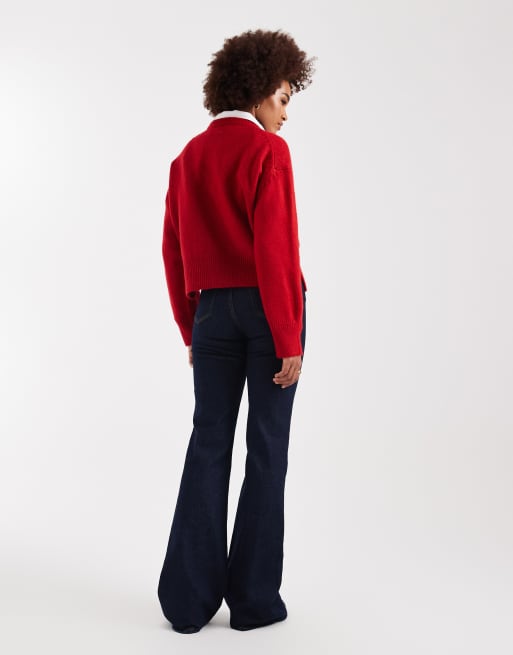 ONLY Tall Juicy flare jeans in rinsed dark blue, 3 of 5