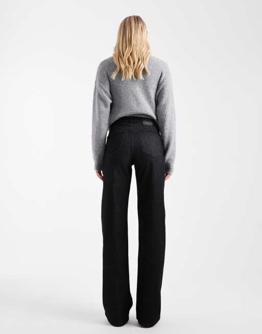 ONLY Tall Juicy high waist wide leg jeans in black, 2 of 5