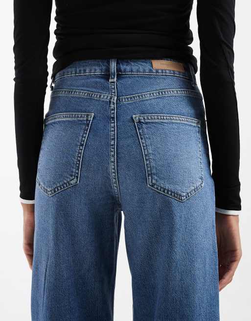 ONLY Tall Juicy jeans med hög midja och vida ben i mellanblå tvätt, 4 av 5