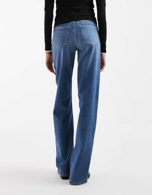 ONLY Tall Juicy jeans med hög midja och vida ben i mellanblå tvätt, 5 av 5