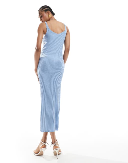 ONLY Tall knit midaxi dress in light blue, 2 of 4