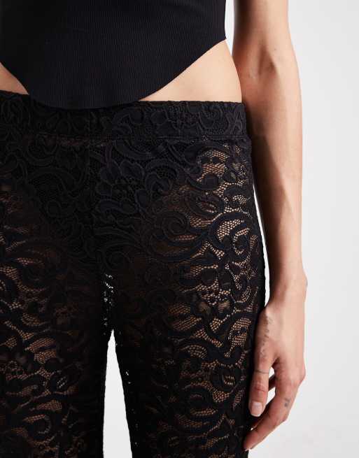 ONLY Tall lace flared pants in black, 4 of 5