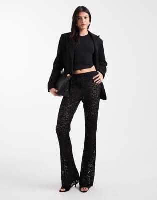 Only Tall ONLY Tall lace flared trousers in black