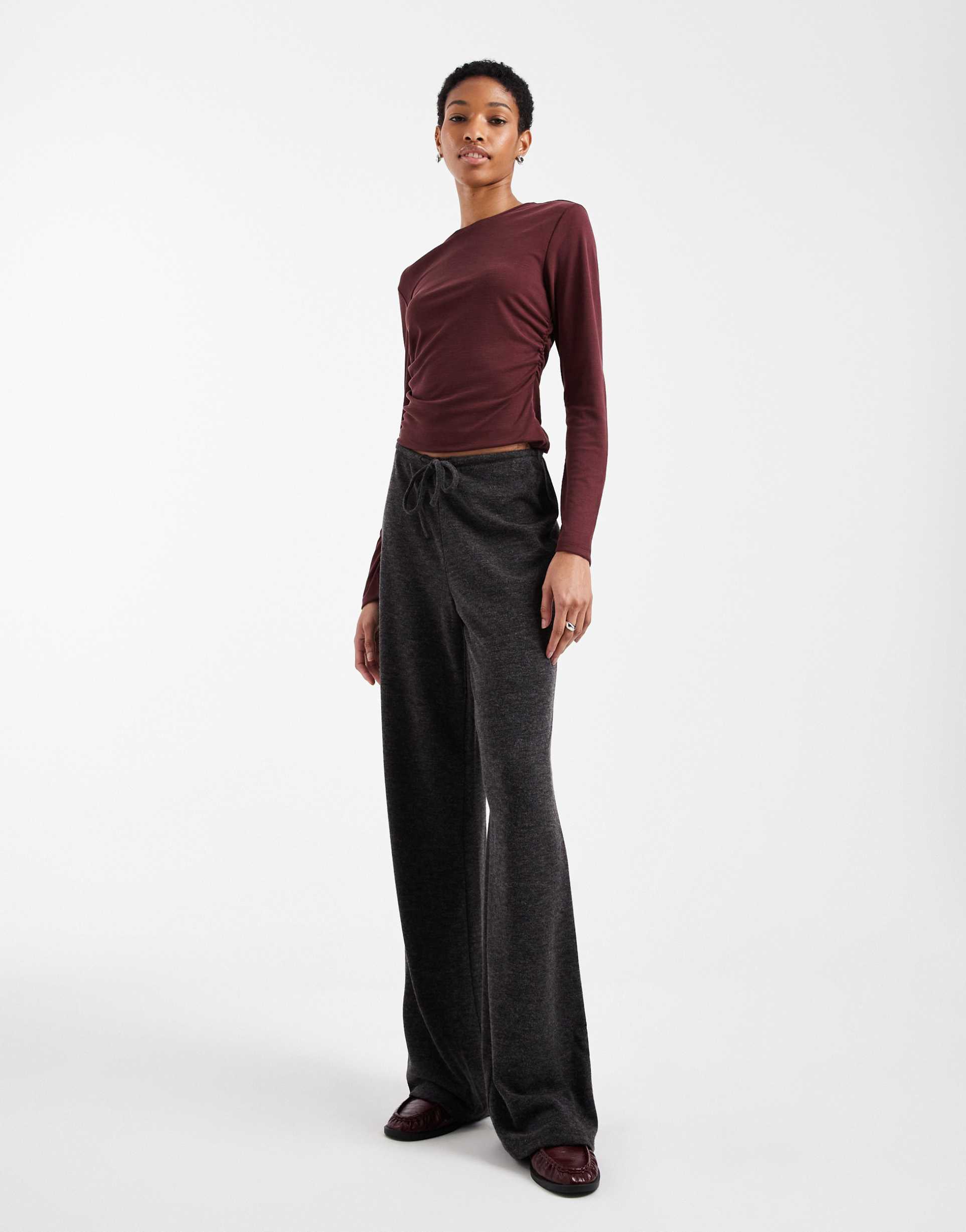 only tall lightweight knit pants in dark gray