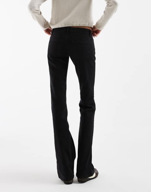ONLY Tall Lola super lågmidjade utsvängda jeans i tvättad svart, 5 av 5