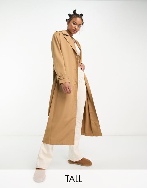 Only Tall longline trench coat in camel | Cra-wallonieShops