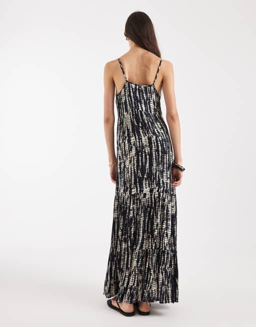 ONLY Tall - Maxi jurk met abstracte print in marineblauw, 3 van 4